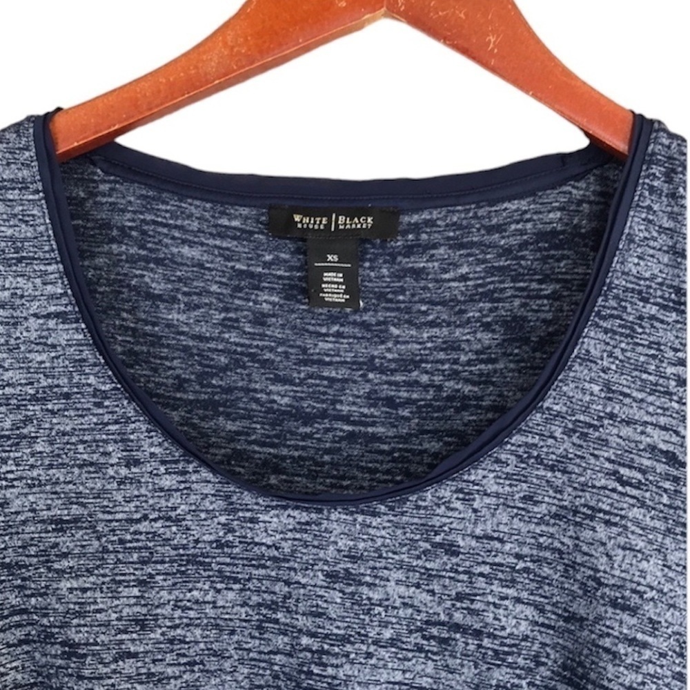 White House Black Market Asymmetrical Hem Blue Top Tee Shirt XS - Picture 4 of 12